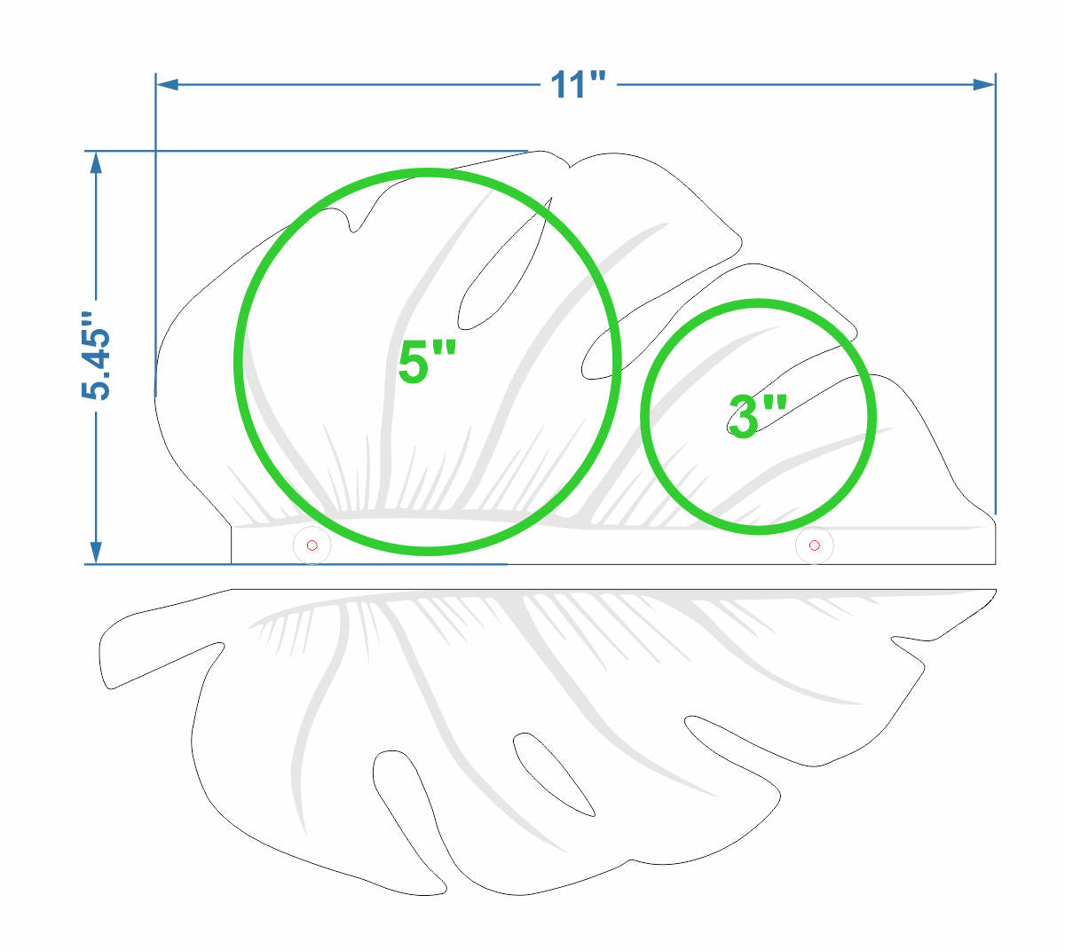 Monstera Leaf Shelf - 12"